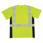 Kishigo T-Shirt, Black Sided, Class 2, Lime, M 9114-M