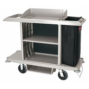 Rubbermaid Commercial Housekeeping Cart, Gray, Polypropylene 1969596
