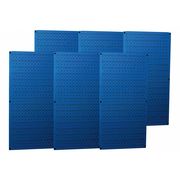 Wall Control Pegboard Panel, Round 1/4 in Holes, 1 in Hole Spacing, 32 in H x 96 in W x 3/4 in D, Blue 35-P-3296BU