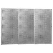 Wall Control Pegboard Panel, Round 1/4 in Holes, 1 in Hole Spacing, 32 in H x 48 in W x 3/4 in D, Silver 35-P-3248GV