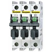 Eaton Bussmann Finger-Safe Fuse Block with Disconnect Switch, 0 to 30 A Amp Range, CC UL Class, 3 Poles, Box Lug CCP2-3-30CC