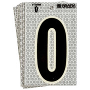 Brady Ultra Reflective Numbers, 0, 6 In. H, PK10 3020-0