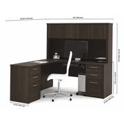 Embassy L Shaped Desk, 70" D, 66" W, 66.8" H, Dark Chocolate, Melamine 60853-79