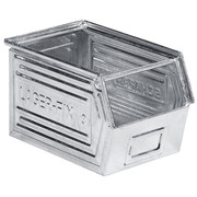 Ssi Schaefer Hang & Stack Storage Bin, Steel, 8 1/2 in W, 5 3/4 in H, Silver, 14 in L 147.140808GV1