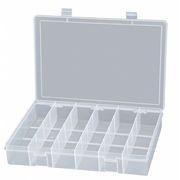 Durham Mfg Compartment Box with 6 compartments, Plastic, 2 5/16 in H x 13-1/8 in W LP6-CLEAR