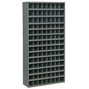 Durham Mfg Prime Cold Rolled Steel Pigeonhole Bin Unit, 12 in D x 64 1/2 in H x 33 3/4 in W, 14 Shelves, Gray 745-95