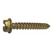 Zoro Select Con-Sert Screws Masonry Screw, 1/4" Dia., Hex, 1 1/4 in L, Carbon Steel Yellow Zinc, 100 PK 14114HS