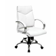 Office Star Leather Executive Chair, 18" to 21", White 7271