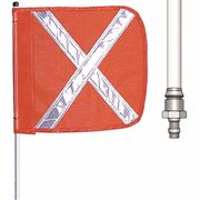 Checkers Warning Whip with Reflective X Flag, 8 Ft FS8X-QD-O