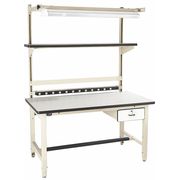 Pro-Line Bolted Workstation, ESD Laminate, 60" W, 30" to 36" Height, 5000 lb., Straight BIB2