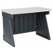 Iceberg Computer Desk, 24-1/2" D, 42" W, 30" H, Charcoal/Silver, HDPE 72002