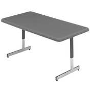 Iceberg Rectangle IndestrucTableÂ® Classic Adjustable Height Utility Table, Charcoal - 24" x 48", 48" X 65737