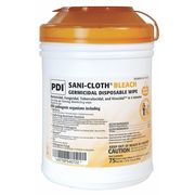 Pdi Disinfecting Wipes, White, Canister, 75 Wipes, 10 1/2 in x 6 in, Bleach PSBW077072