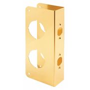Primeline Tools Lock and Door Reinforcer, 1-3/4 in. x 2-3/4 in., Solid Brass, Polished Finish (Single Pack) MP9411
