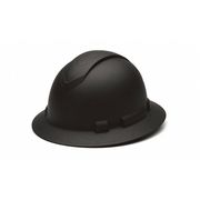 Pyramex Full Brim Hard Hat, Ratchet (4-Point), Black HP54117