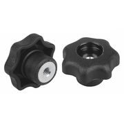 Kipp Star Grip, DIN 6336 Similar, D=5/8-11, D1= 63, Steel, Tapped Through, No Cap, Black Plastic K0155.5A6