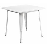 Flash Furniture Square 31.5" W, 31.5" L, 29.5" H, Metal Top, White ET-CT002-1-WH-GG