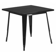 Flash Furniture Square 31.5" W, 31.5" L, 29.5" H, Metal Top, Black ET-CT002-1-BK-GG