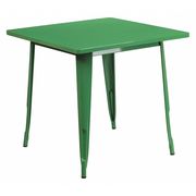 Flash Furniture Square 31.5" W, 31.5" L, 29.5" H, Metal Top, Green ET-CT002-1-GN-GG