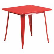 Flash Furniture Square 31.5" W, 31.5" L, 29.5" H, Metal Top, Red ET-CT002-1-RED-GG