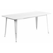 Flash Furniture Rectangle White Metal Table, 31-1/2"X63", 31.5" W, 63" L, 29.5" H, Metal Top, White ET-CT005-WH-GG