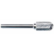 Zoro Select Carbide Bur, Cylindrical Ball Nose, 1/4 19D824