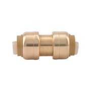 Sharkbite Push-to-Connect Coupling, 1/2 in Tube Size, Brass, Brass U008LF
