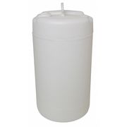 Zoro Select Closed Head Transport Drum, Polyethylene, 15 gal, Unlined, White THP15N