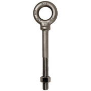 KEN FORGING Machinery Eye Bolt With Shoulder, 5/16"-18, 2-1/4 in Shank, 5/8 in ID, 316 Stainless Steel, Plain N2022-316SS-2-1/4