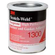 3M Liquid Gasket Adhesive, 1 qt, Yellow, Temp Range -30 to 300 Degrees F 1300