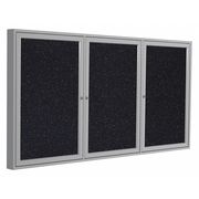 Ghent Enclosed Rubber Bulletin Board 48"x96", 3 Door PA34896TR-CF