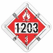 Labelmaster Placard, 13-1/2inx13-1/2in, Alum, Wht/Red 126SF-5GRNF7