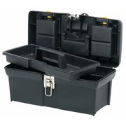 Stanley Series 2000 Tool Box, Plastic, Black/Yellow, 16 in W x 7 in D x 8 in H 016013R