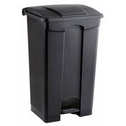 Safco 23 gal Rectangular Trash Can, Black, 19-3/4" Dia, Step-On, Plastic 9923BL