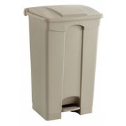 Safco 23 gal Rectangular Trash Can, Tan, 19-1/2" Dia, Step-On, Plastic 9923TN