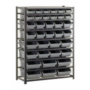 Edsal Steel Wire Bin Shelving, 44 in W x 57 in H x 16 in D, 9 Shelves, Black UR4416BIN36