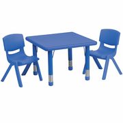 Flash Furniture Square Activity Table, 24 X 24 X 23.75, Plastic, Steel Top, Blue YU-YCX-0023-2-SQR-TBL-BLUE-R-GG