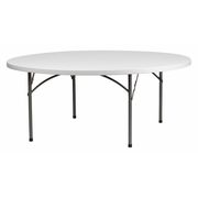 Flash Furniture Round Folding Table, 72" W, 72" L, 29" H, Plastic Top, White RB-72R-GG