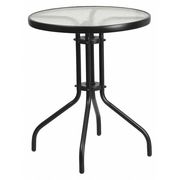 Flash Furniture Bellamy 23.75'' Round Tempered Glass Metal Table TLH-070-1-GG