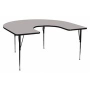 Flash Furniture Horseshoe Activity Table, 60 X 66 X 30.125, Chrome, Laminate, Particleboard, Steel Top, Grey XU-A6066-HRSE-GY-T-A-GG