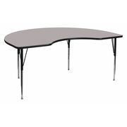 Flash Furniture Kidney Activity Table, 48" X 96" X 30.25", Laminate Top, Grey XU-A4896-KIDNY-GY-H-A-GG