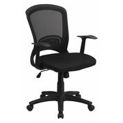 Flash Furniture Mesh Contemporary Chair, 17-3/4" to 22-3/4", Fixed Arms, Black HL-0007-GG