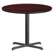 Flash Furniture Round Mahogany Laminate Table w/Rnd Base, 36", 36" W, 36" L, 31.125" H, Mahogany XU-RD-36-MAHTB-T3030-GG