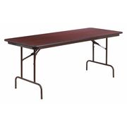 Flash Furniture Rectangle Folding Table, 30" W, 72" L, 30" H, Laminate Top, Wood Grain YT-3072-MEL-WAL-GG