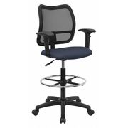 Flash Furniture Drafting Chair, Fabric, 23" to 28" Height, Adjustable Arms, Navy Blue WL-A277-NVY-AD-GG