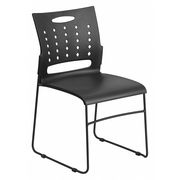 Flash Furniture Stack Chair, Plastic, Black, 17.50" H RUT-2-BK-GG