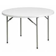 Flash Furniture Round Folding Table, 48" W, 48" L, 29" H, Plastic Top, White RB-48R-GG