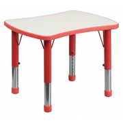 Flash Furniture Rectangle Activity Table, 21.875 X 26.625 X 23.5, Plastic, Steel Top, Red YU-YCY-098-RECT-TBL-RED-GG