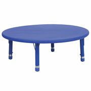 Flash Furniture Round Activity Table, 45 X 45 X 23.75, Plastic, Steel Top, Blue YU-YCX-005-2-ROUND-TBL-BLUE-GG