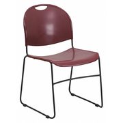 Flash Furniture Burgundy Plastic Sled Stack Chair RUT-188-BY-GG